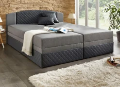 Online BADER Boxspringbett mit Bettkästen DUNKELGRAU-HELLGRAU