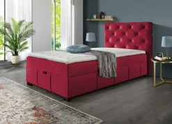 BADER Boxspringbett mit Kaltschaumtopper ROT