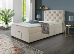 Clearance BADER Boxspringbett mit Kaltschaumtopper CREME