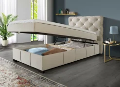 Clearance BADER Boxspringbett mit Kaltschaumtopper CREME