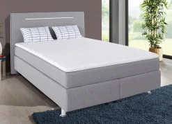 Discount BADER Boxspringbett mit LED-Beleuchtung GRAU