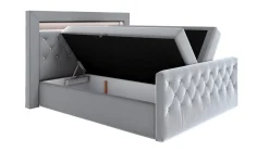 Online BADER Boxspringbett mit LED-Beleuchtung und Topper GRAU