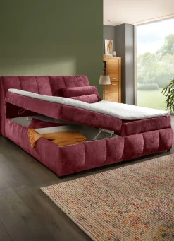 New BADER Boxspringbett mit Stauraum im Kopfteil und Bettkasten BORDEAUX