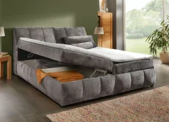 New BADER Boxspringbett mit Stauraum im Kopfteil und Bettkasten GRAFIT