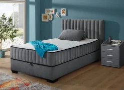 Clearance BADER Boxspringbett mit Wendematratze und Bettkasten ANTHRAZIT