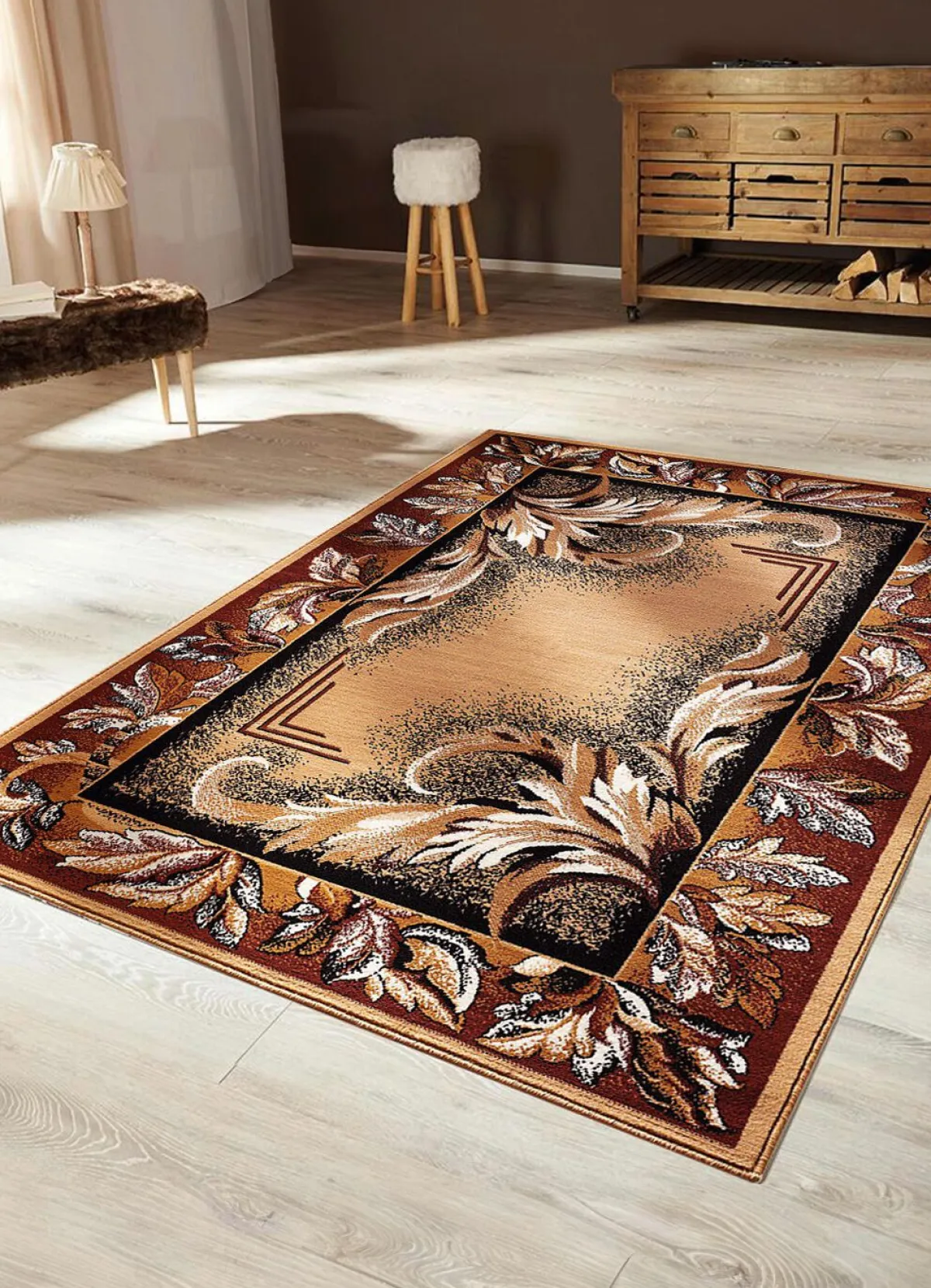 Discount BADER Brücken, Teppiche und Bettumrandung mit floralem Dessin BEIGE BORDÜRE