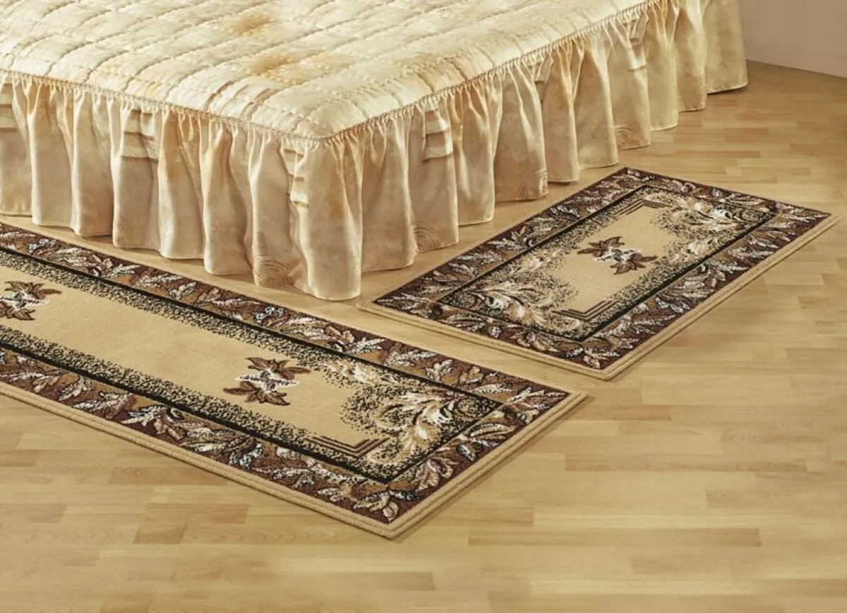 New BADER Brücken/Teppiche und Bettumrandungen mit Mittelmotiv BEIGE MITTELM.