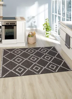 Hot BADER Brücken und Teppiche im natürlichen Sisal-Look ANTHRAZIT-WEISS