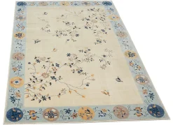 Online BADER Brücken und Teppiche mit Blumen- und Rankenmotiven BEIGE-HELLBLAU