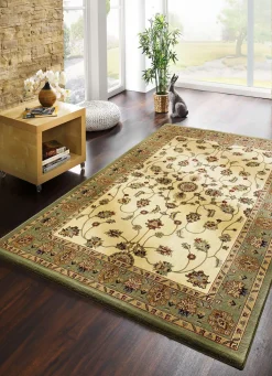 New BADER Brücken und Teppiche mit feinen floralen Details GRÜN