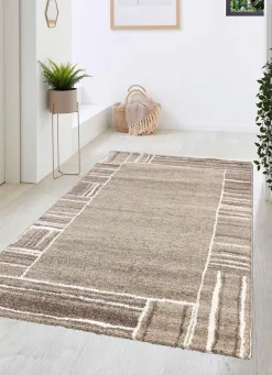 Hot BADER Brücken und Teppiche mit fein gearbeiteter Bordüre BEIGE