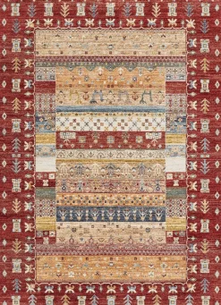 Hot BADER Brücken und Teppiche mit Textil-Rückseite ROT-MULTICOLOR