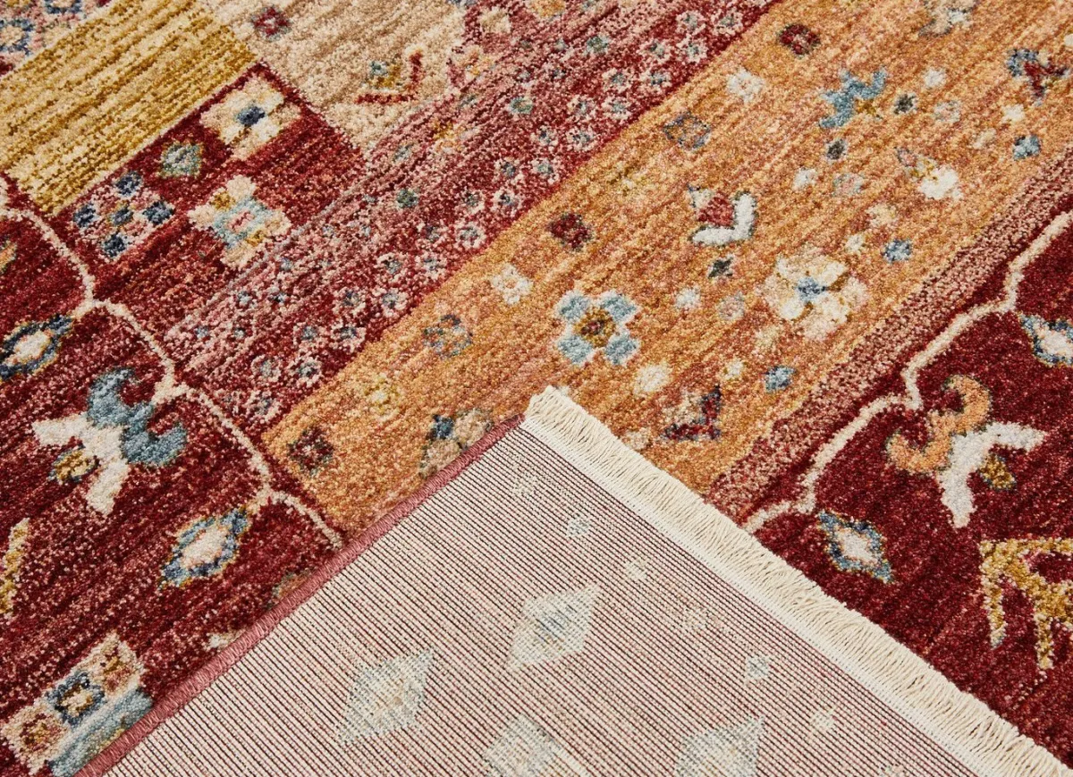 Hot BADER Brücken und Teppiche mit Textil-Rückseite ROT-MULTICOLOR