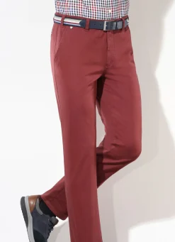 Online BADER "Brühl"-Hose mit Gürtel in 3 Farben DUNKELROT