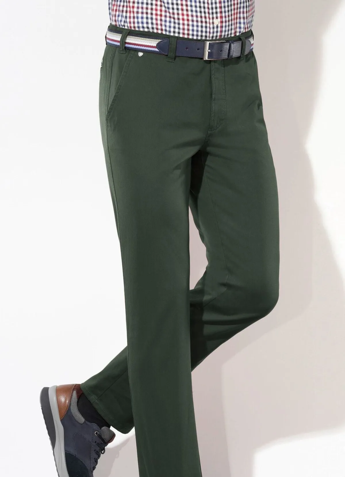 Discount BADER "Brühl"-Hose mit Gürtel in 3 Farben TANNENGRÜN