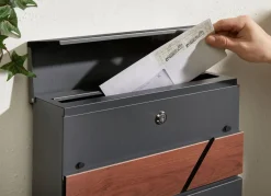 Online BADER Briefkasten London ANTHRAZIT-BRAUN