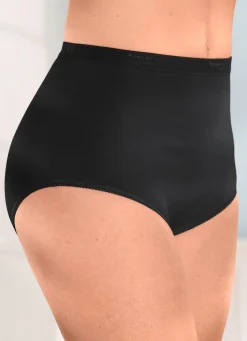 Discount BADER brio lingerie Fünferpack Slips mit elastischen Abschlüssen 3X ROT, 2X SCHWARZ