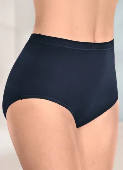 Hot brio lingerie Fünferpack Slips mit elastischen Abschlüssen 3X MARINE, 2X WEISS