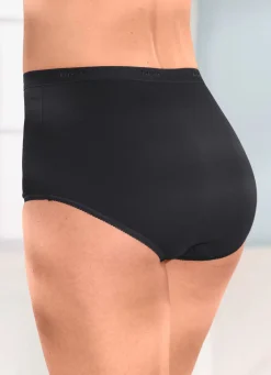 BADER brio lingerie Fünferpack Slips mit elastischen Abschlüssen 3X WEISS, 2X SCHWARZ