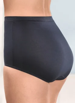 Clearance brio lingerie Fünferpack Slips mit dezent glänzenden Abschlüssen 3X MARINE, 2X WEISS