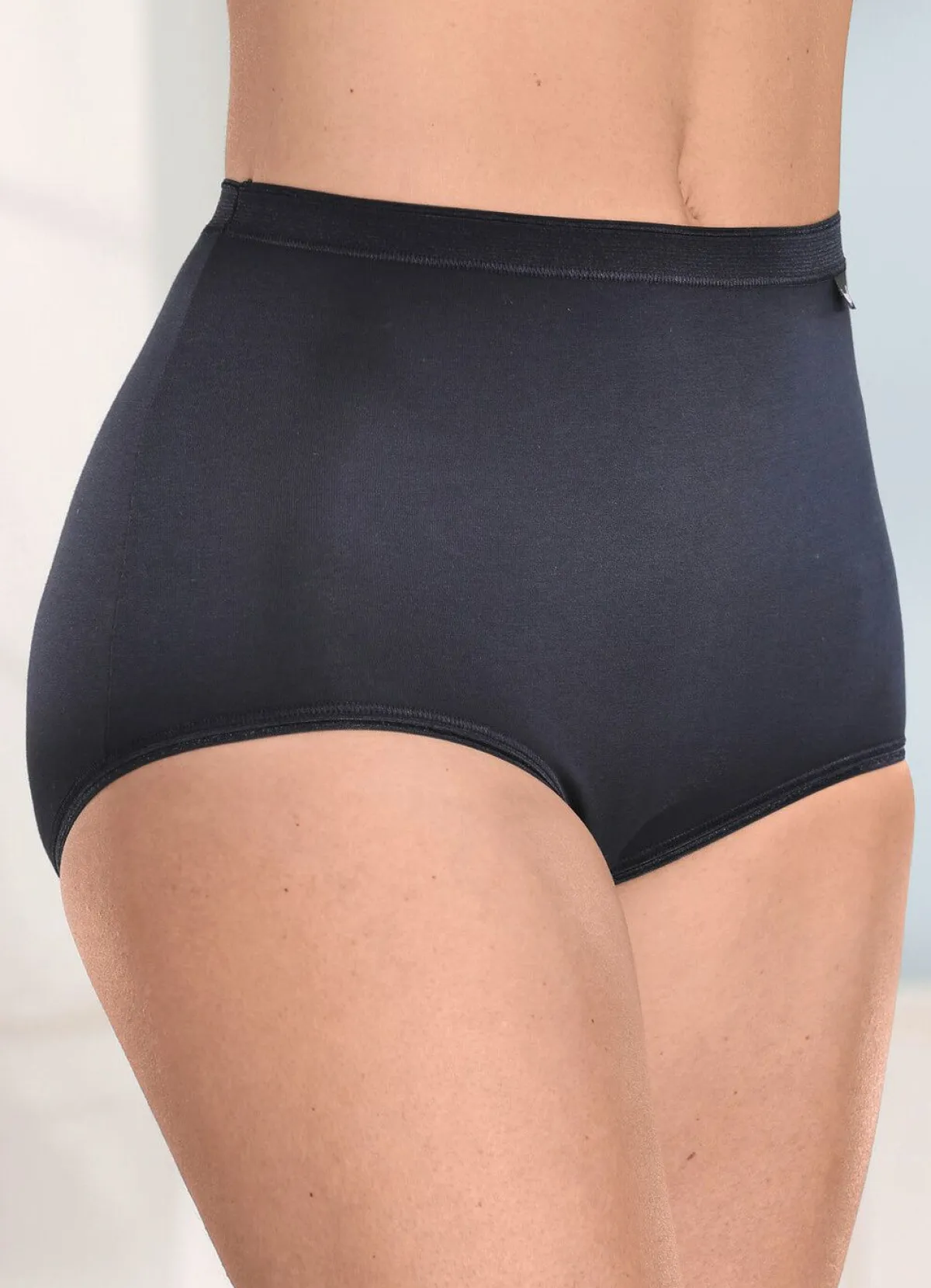 Clearance brio lingerie Fünferpack Slips mit dezent glänzenden Abschlüssen 3X MARINE, 2X WEISS