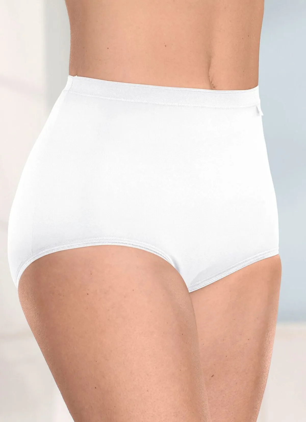 Clearance brio lingerie Fünferpack Slips mit dezent glänzenden Abschlüssen 3X MARINE, 2X WEISS