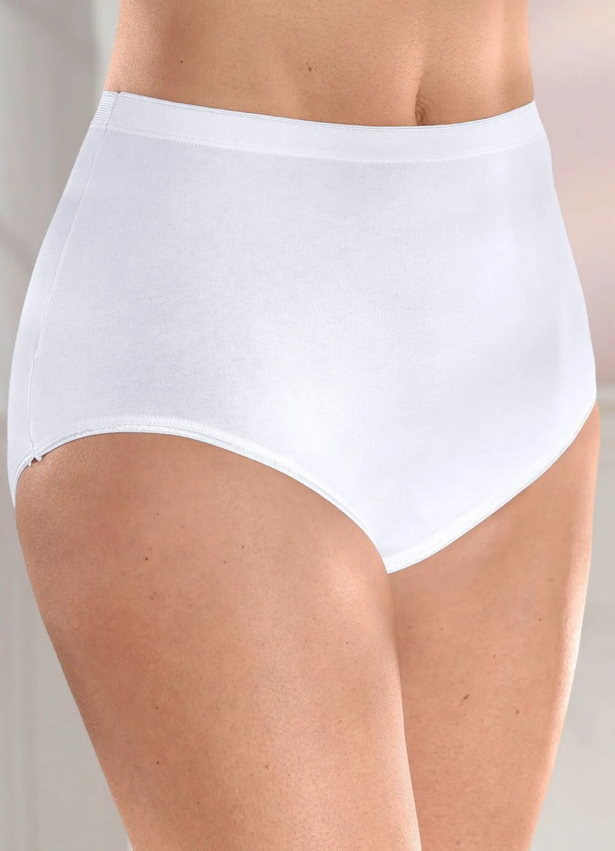 Best brio lingerie Fünferpack Slips mit elastischen Abschlüssen WEISS