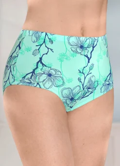 Hot BADER brio lingerie Viererpack Slips mit hübschem Floraldessin MINT-NAVY-TÜRKISGRÜN