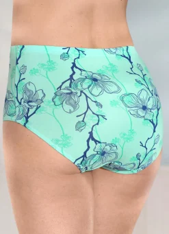 Hot BADER brio lingerie Viererpack Slips mit hübschem Floraldessin MINT-NAVY-TÜRKISGRÜN