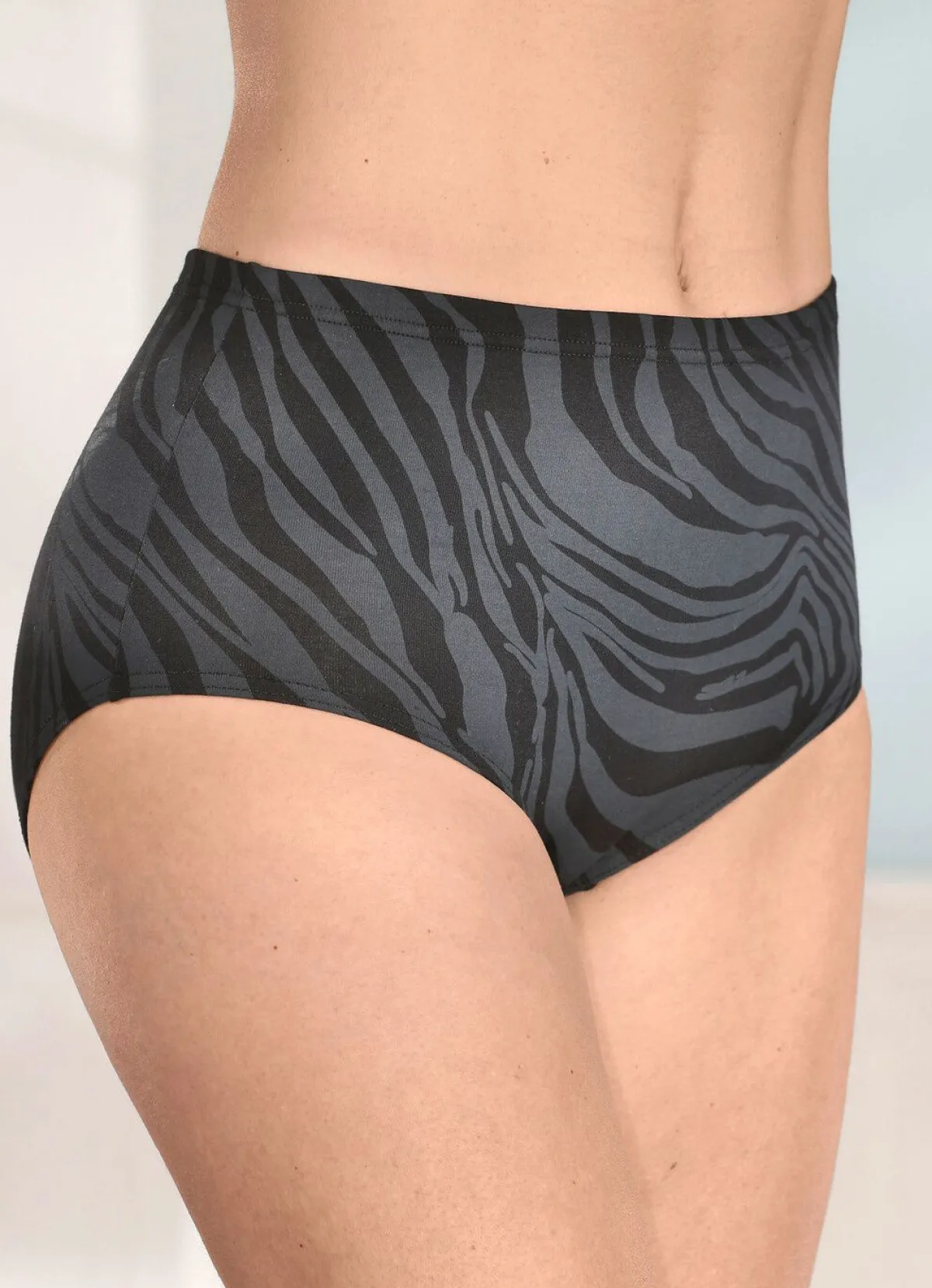 Sale brio lingerie Viererpack Slips mit Druckdessin SCHWARZ-GRAFIT BEDRUCKT