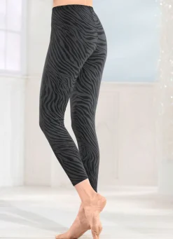 New brio lingerie Zweierpack Leggings in 7/8 Länge 1X SCHWARZ-GRAFIT BEDRUCKT, 1X SCHWARZ