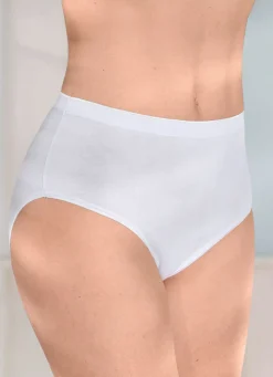 Hot brio lingerie Fünferpack Slips mit glänzenden Abschlüssen WEISS
