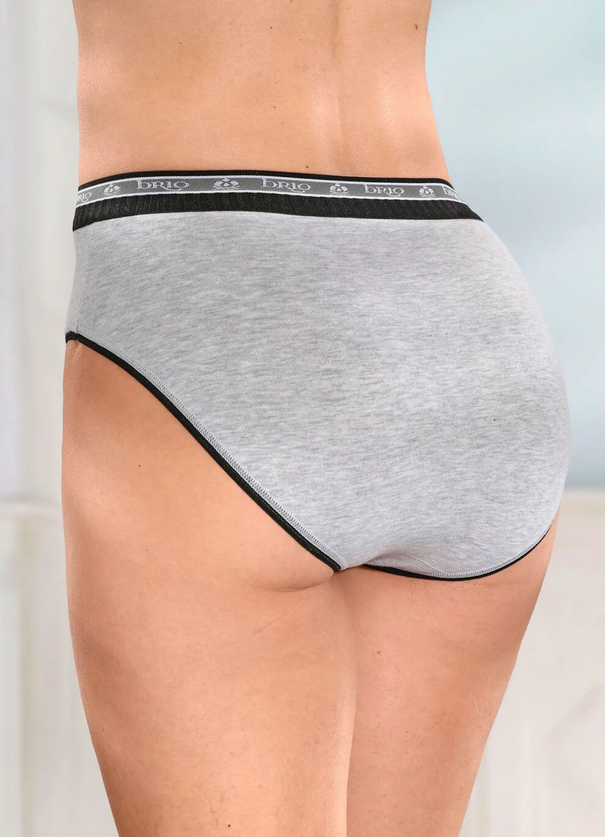 brio lingerie Viererpack Slips SILBERGRAU MELIERT