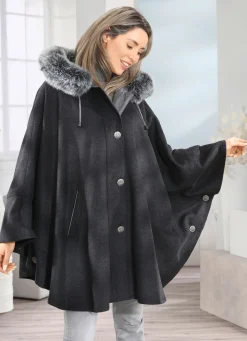 Online BADER Cape mit Knopfleiste ANTHRAZIT