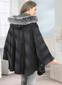 Online BADER Cape mit Knopfleiste ANTHRAZIT