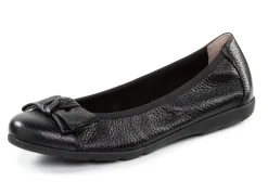 New CAPRICE , schicke Damen-Ballerinas, Weite G, mit Gummizug SCHWARZ