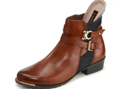 Discount CAPRICE , schicke Damen-Stiefeletten, Weite G, mit herausnehmbarer Decksohle BRAUN-DUNKELBLAU