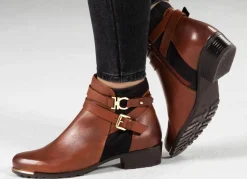 Discount CAPRICE , schicke Damen-Stiefeletten, Weite G, mit herausnehmbarer Decksohle BRAUN-DUNKELBLAU