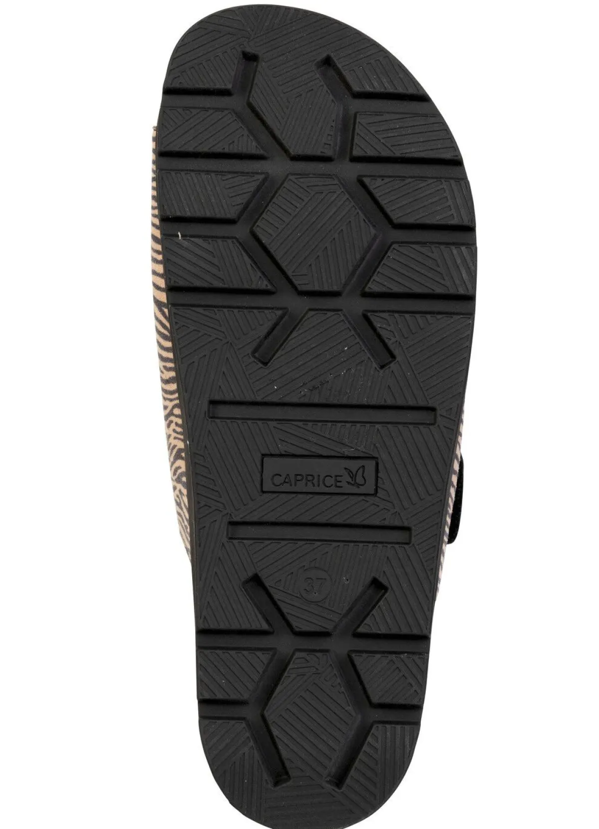 Hot CAPRICE , trendige Damen-Pantoletten, Weite G, mit herausnehmbarem Fußbett SCHWARZ-SAND