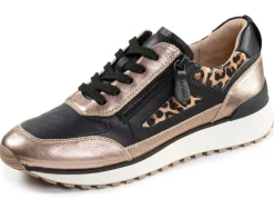 Online CAPRICE , trendige Damen-Sneaker, Weite G, mit herausnehmbarem Lederfußbett SCHWARZ-BRONZE