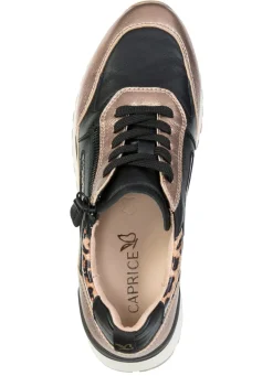 Online CAPRICE , trendige Damen-Sneaker, Weite G, mit herausnehmbarem Lederfußbett SCHWARZ-BRONZE