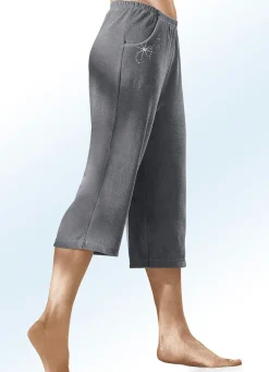 New BADER Caprihose mit dekorativer Schmucksteinzier ANTHRAZIT