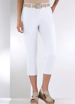 Discount BADER Caprihose in 4-Pocket-Form WEISS