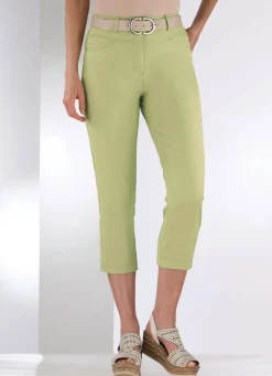 Outlet BADER Caprihose in 4-Pocket-Form LINDGRÜN