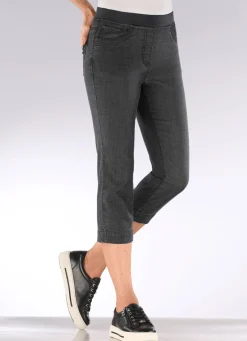 Clearance BADER Caprijeans mit Strasssteinchenzier SCHWARZ