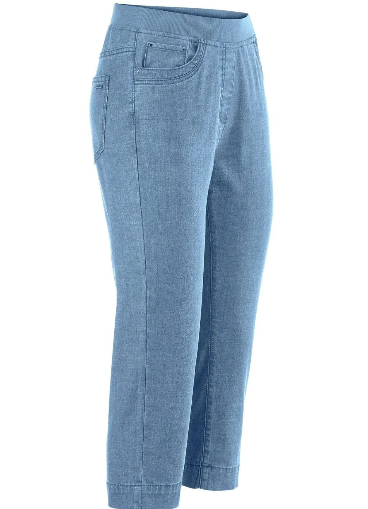 Discount BADER Caprijeans mit Strasssteinchenzier HELLBLAU