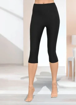 New KLAUS MODELLE MADE IN GERMANY Capri-Leggings in Schlupfform SCHWARZ