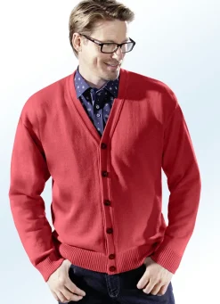 Discount BADER Cardigan mit durchgehender Knopfleiste in 5 Farben ROT