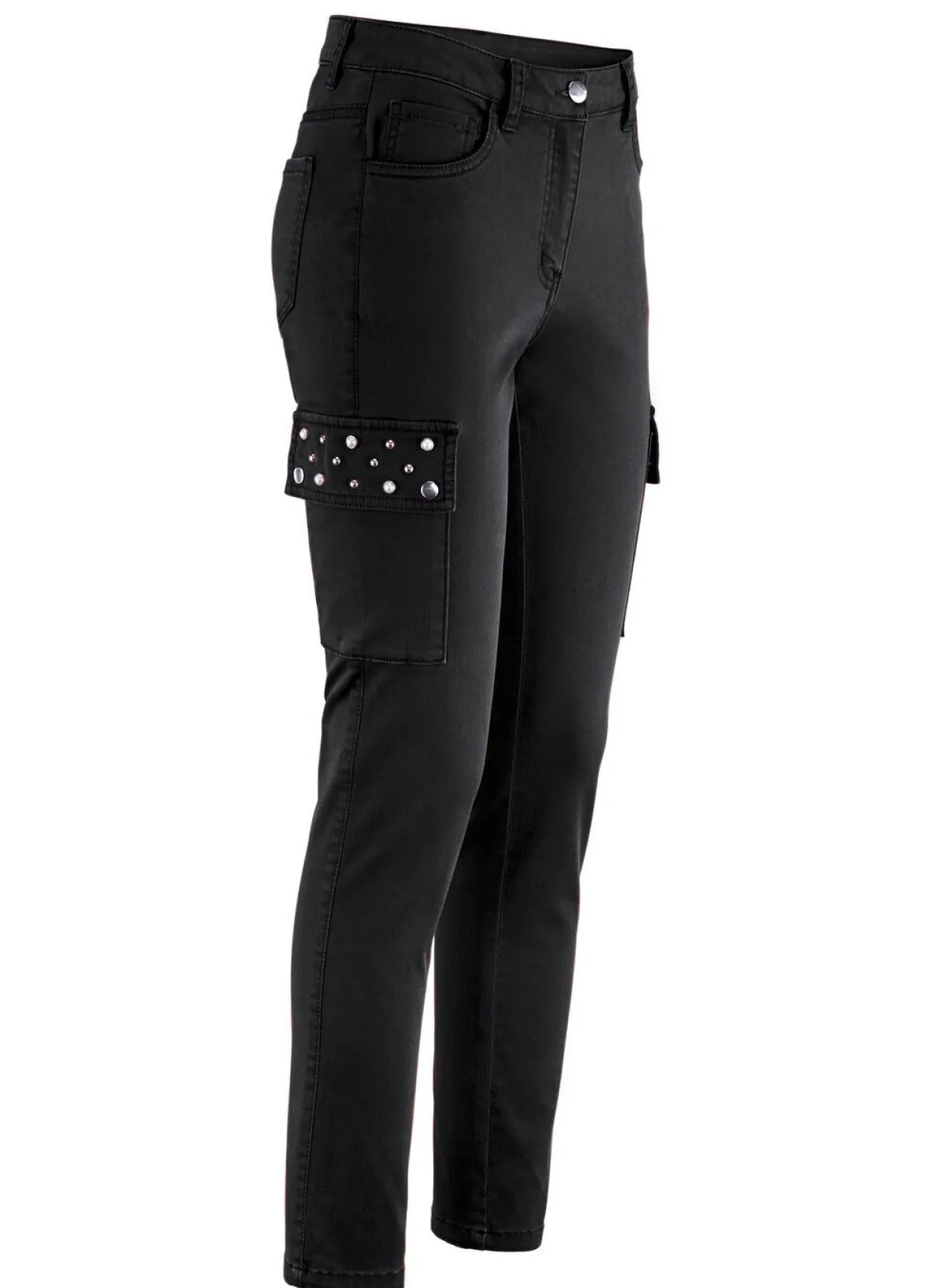 Clearance BADER Cargohose in 5-Pocket-Form SCHWARZ