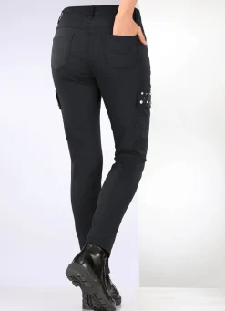 Clearance BADER Cargohose in 5-Pocket-Form SCHWARZ